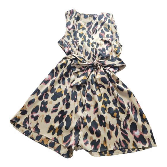 Boohoo Women's Plus Size Satin Leopard Print Cami Playsuit Sleeveless Size 16 US - Picture 6 of 11